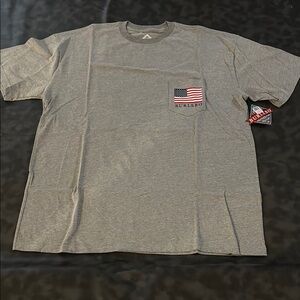 Burlebo Light Gray American Flag Tee